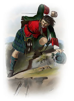 The mid-19th century R. R. McIan illustration of a Mackenzie Clansman as published in the "The Clans of the Scottish Highlands."